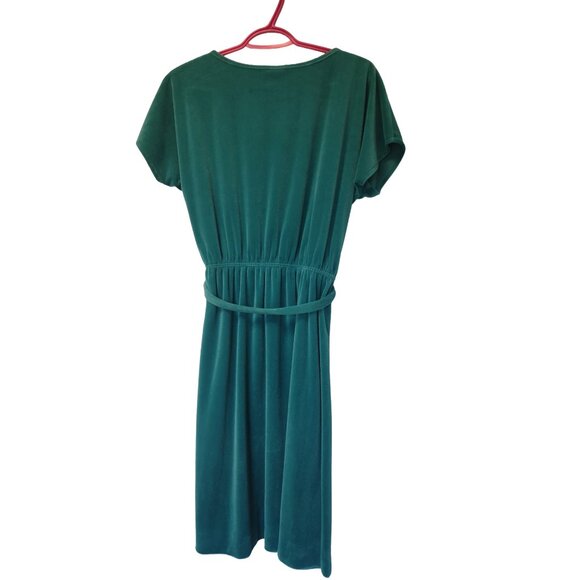 1970s Teal St Michael's Velour Dress Size 14 Mark & Spencer Perfect Condition - Picture 2 of 13